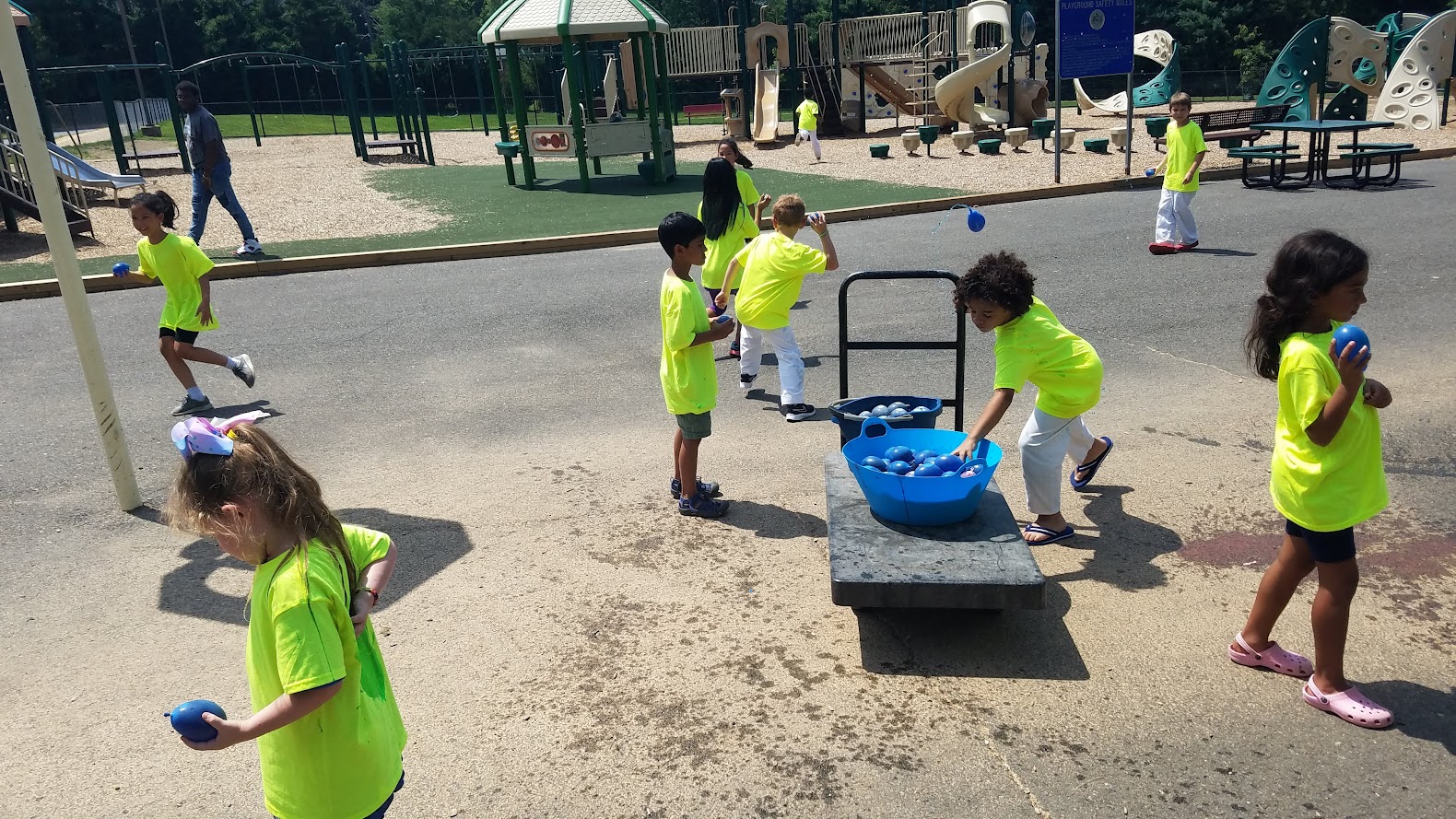 Water balloon grab action shot